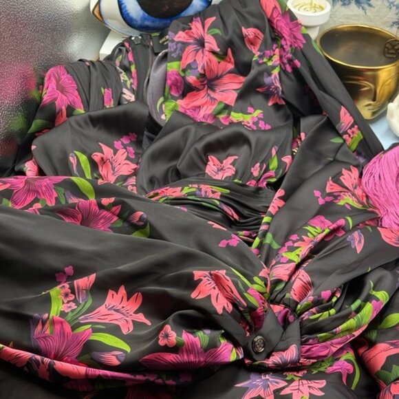 🆕 BRONX & BANCO 🧿 NWOT Bedouin Pink Lily Mini Dress, Tassel Tie, Sz XS US 2 - Picture 14 of 16